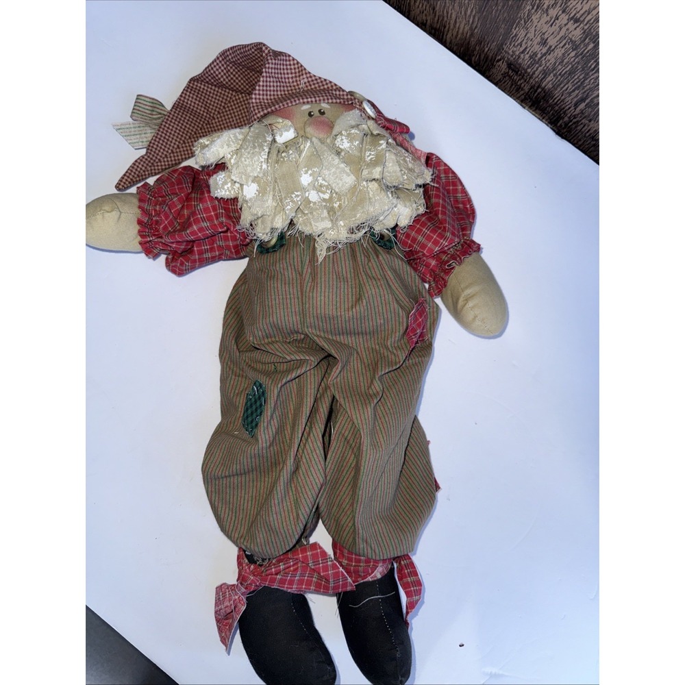 Rustic Country Raggity Farmhouse Primitive Santa - Picture 2 of 4